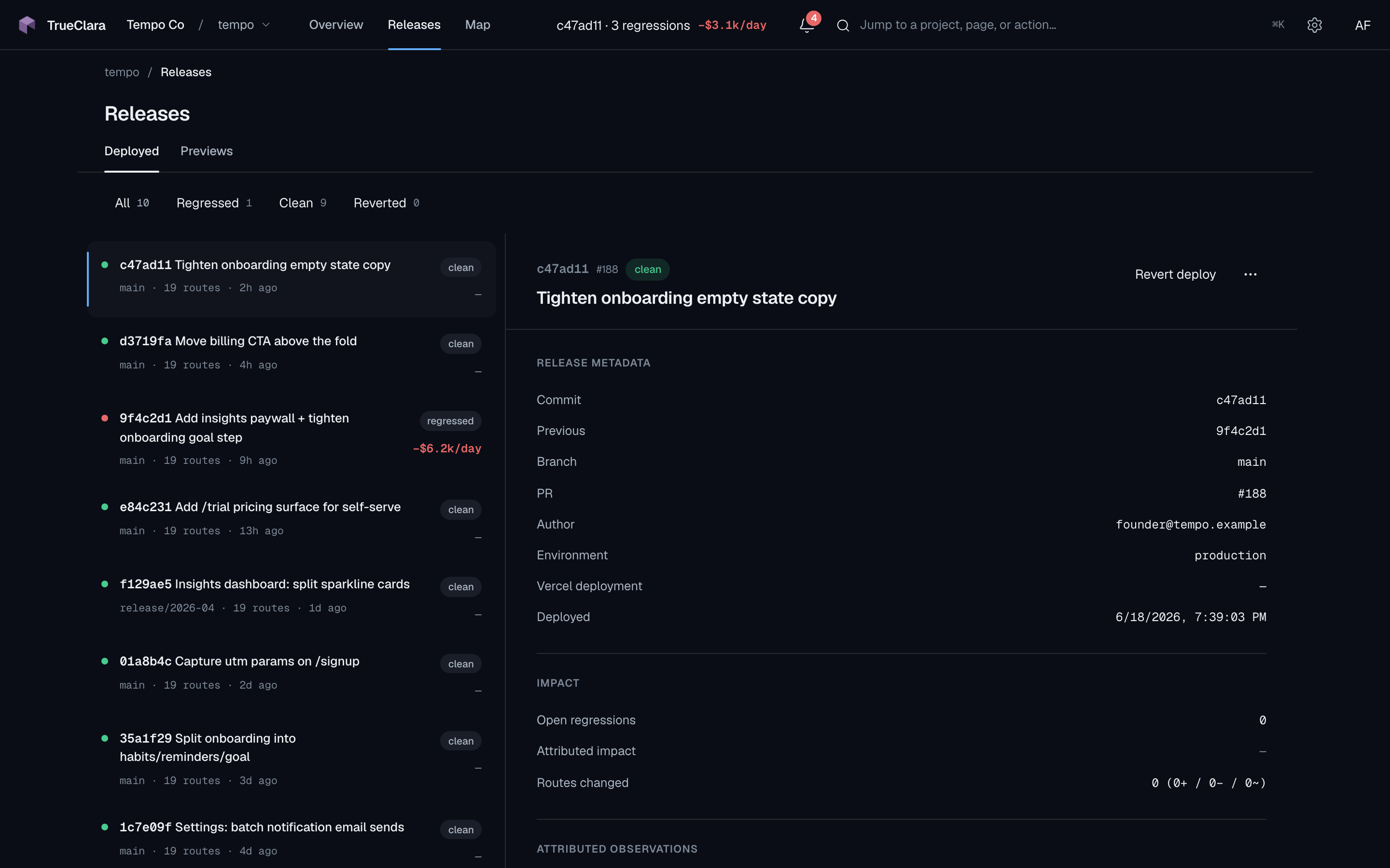Deploys List (THEME (light))